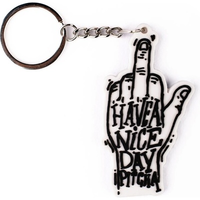 Přívěsek na klíče Pitcha NICE DAY keychain white/black