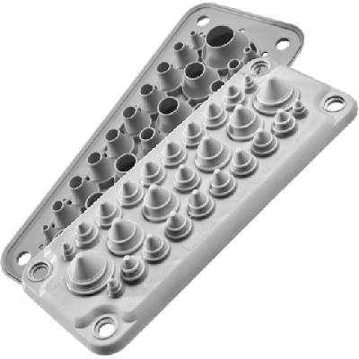 Панел с кабелни входове mc25/27 за 27 кабела ip67 сив ral 7035 - mba1c27g11 (mba1c27g11)