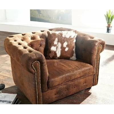 ASKONT Chesterfield Bis hnědé s puncy