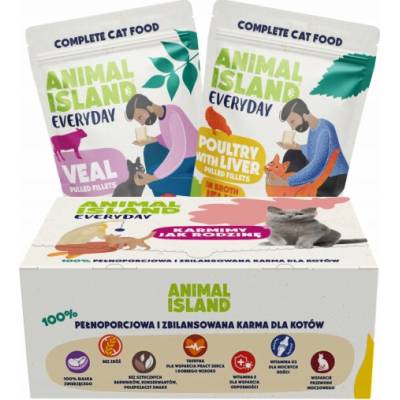 ANIMAL ISLAND Everyday Fillets Poultry with liver and Veal Box 80 x 85 g