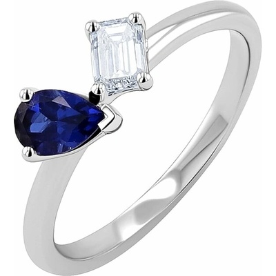 Eppi Prsten Toi et Moi s lab grown diamantem a safírem Maite R47018