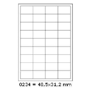 CDRmarket Самозалепващи етикети 48, 5 x 31, 2 mm, 36 етикета, A4, 100 листа (R0ECO.0234A)