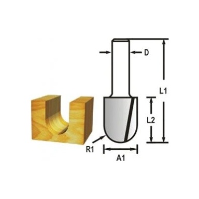 MAKITA Žlábkovací fréza stopka 6 mm,9,5x12,7x44 mm D-47818