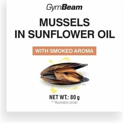 GymBeam Mussels in sunflower oil with smoked aroma 80 g