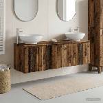 vidaXL Комплект шкафове за баня 3 бр. Старо дърво 161, 5 x 44, 5 x 80 см (3405695)