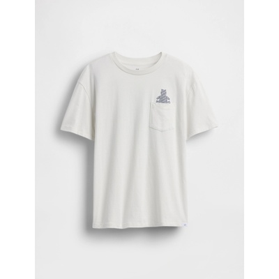 GAP Детска тениска с джобче Brannan Unisex GAP GAP | Byal | Момчешки | 140/146