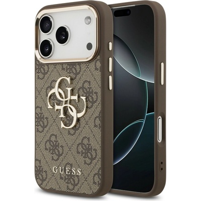 Guess puzdro plastové Apple iPhone 17 Pro Max GUHCP17X4GMGCBR hnedé