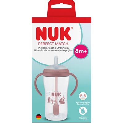 Nuk Perfect Match шише със сламка, 260 мл. , 8+мес, Мечка (10216319)