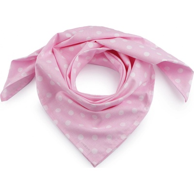 bavlněný šátek s puntíky 2 růžová sv. – Sleviste.cz