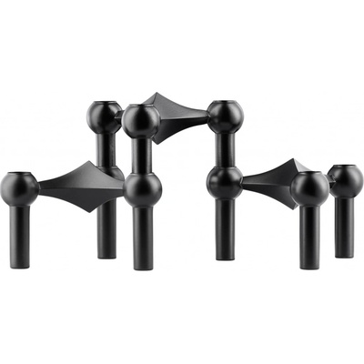Stoff Nagel Dizajnový svietnik STOFF Nagel Black – sada 3 ks