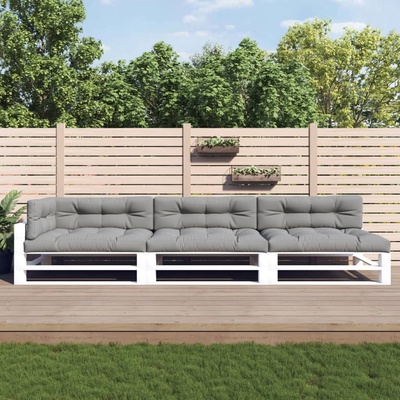 vidaXL Палетни възглавници, 7 бр, сиви, текстил (3188910)