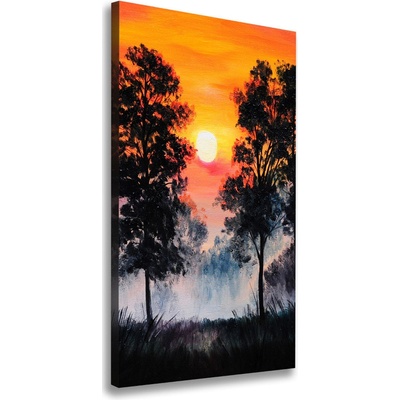Vertikálny foto obraz na plátne Západ slnka les 50x100 cm
