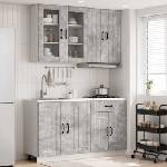 vidaXL Кухненски единица LUCCA 4 бр. Бетонно сиво Инженерна дървесина (3438318)