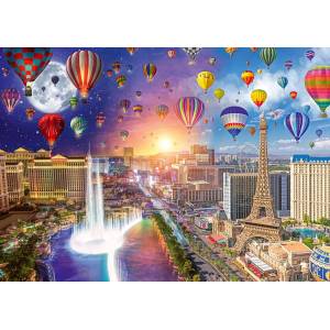 Schmidt Spiele - Puzzle Lars Stewart - Las Vegas - Night and Day - 1 000 piese