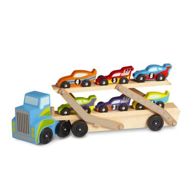 Автовоз с коли дървен Melissa and Doug