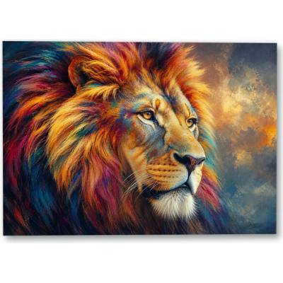 Plakát – Barevný portrét lva 105 × 75 cm Bez rámu Ano Bez rámu