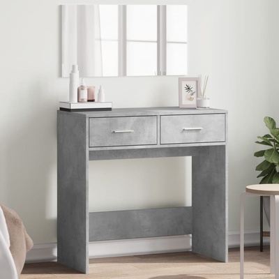VidaXL Тоалетка с огледало, бетонно сива, 80x39x80 см (840705)