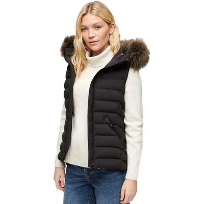 SUPERDRY Потник Superdry Fuji Faux Fur vest - Black (Black)