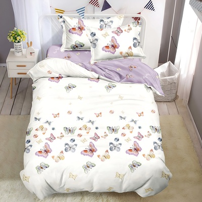 EmonaMall Двулицево спално бельо (размер за приста) EmonaMall, 4 части - Модел S18690 (S18690-66666m)