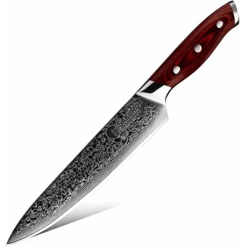 Japonský šéfkuchařský nůž z damaškové oceli SaKuRo Red Pakka 20,3 cm