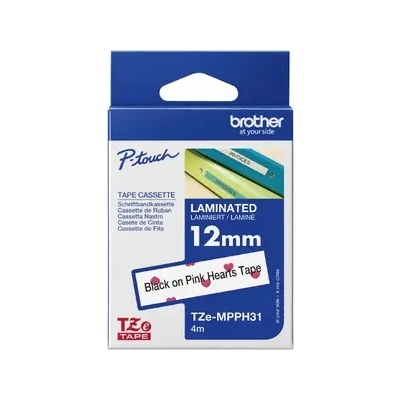 Brother TZe-MPPH31 tape black/heart pattern 12mm/4m (TZEMPPH31)