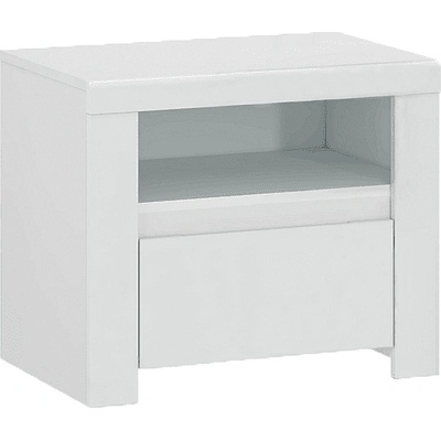 Нощно шкафче Lindy 1S бял гланц