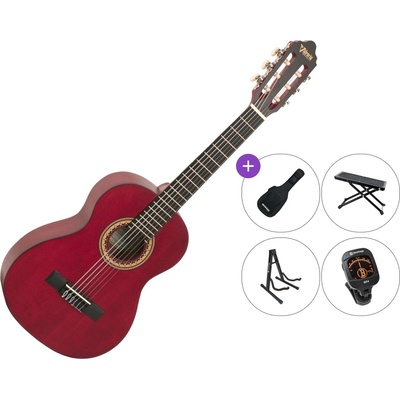 Valencia VC203 Premium SET Transparent Wine Red Класическа китара с размер 3/4