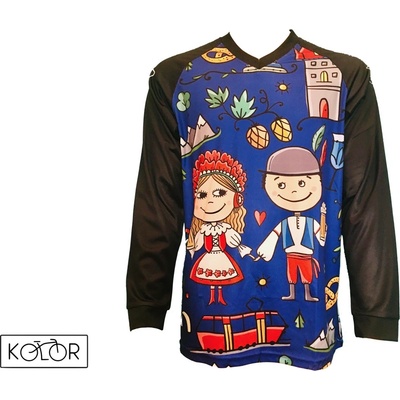 Kolor unisex MTB s dlouhým rukávem CZECH modrý