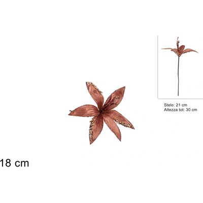 MAKRO Ruža vianočná zapichovacia 30cm, medená