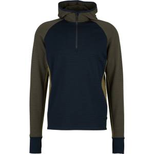 Stoic Мъжки вълнен пуловер Stoic MerinoFleece260 FlenSt. Half Zip with Hood Merino hoodie - Dark Navy Multi (005-6568-0312)