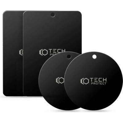 Tech-Protect Магнитни пластини за поставки за телефон за кола Tech-Protect MetalPlate, 4бр. , черни