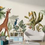 Art Gift Decor Детски Фототапет с животни - Живописна джунгла