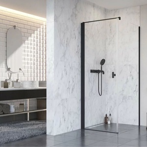 Radaway Правоъгълна душ кабина с люлееща се врата Radaway Nes KDJ I 100x80 см матово черно-прозрачно покритие лява (10022100-54-01L+10039080-01-01)