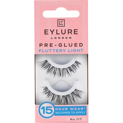 Eylure Pre-Glued False Lashes umelé samolepiace riasy s efektom výplne No. 117 Fluttery Light