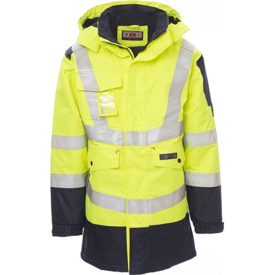 Payper SHIELD reflexná nehorľavá bunda Fluorescent yellow Navy blue