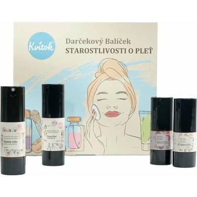 Kvitok zralá pleť 30+ čistící olej 30 ml + květinová voda 30 ml + denní krém 15 ml + noční krém 15 ml dárková sada