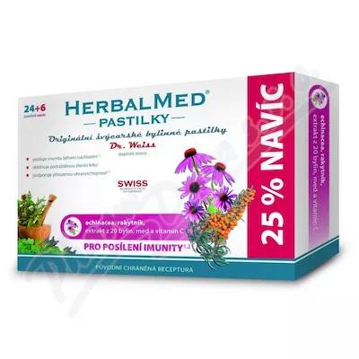 HERBALMED PASTILKY ŠALVĚJ,ŽENŠEN,VITAMÍN C 24+6 PASTILEK