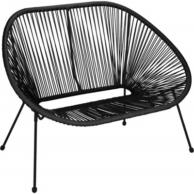 SPRINGOS LOA GF0088 Ratanová zahradní pohovka černá – Zbozi.Blesk.cz