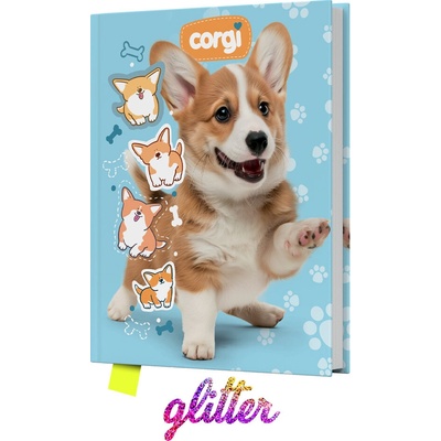 JUNIOR Pamätník čistý Corgi 14x18 cm, 80 listov