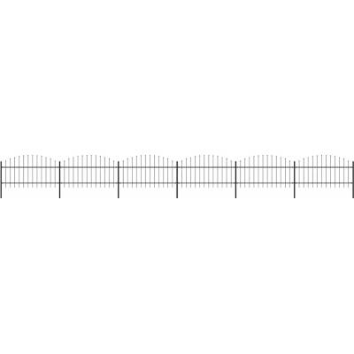 OMAXI Zahradní plot s kopím nahoře ocelový 1005 x 125 cm černý 714554