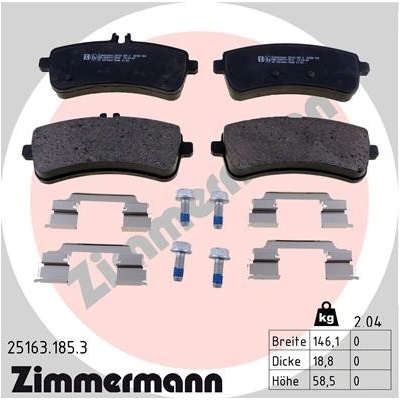 ZIMMERMANN Sada brzdových platničiek kotúčovej brzdy 251631853