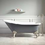 Inter Ceramic Свободностояща вана ретро Inter Ceramic акрил сиво-бяла 162.5x69.5 см (1784 GRAY)