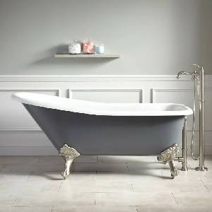 Inter Ceramic Свободностояща вана ретро Inter Ceramic акрил сиво-бяла 162.5x69.5 см (1784 GRAY)
