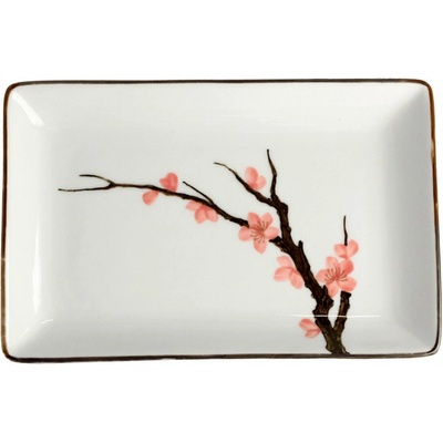 Porcelánový talíř na sushi Sakura 20,5 x 13 cm