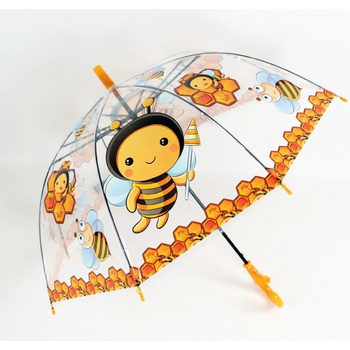 Včela deštník dětský průhledný žlutý