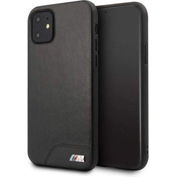 BMW M Collection Hard Case - кожен (естествена кожа) кейс за iPhone 11 (черен)