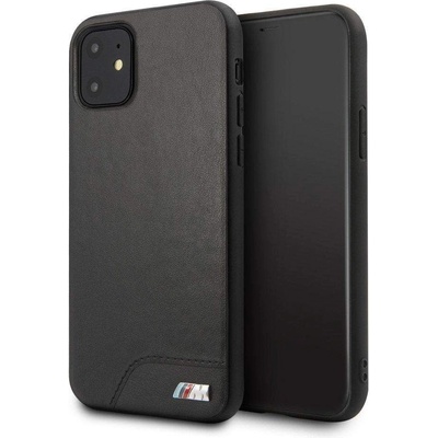 BMW M Collection Hard Case - кожен (естествена кожа) кейс за iPhone 11 (черен)