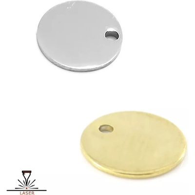 Nerezové závěsné přívěsky Kolečka - 1Ks+B - 12mm / Light Gold SL / 1Ks