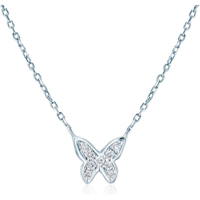 SAVICKI Колие с пеперуди Savicki: бяло злато. диаманти