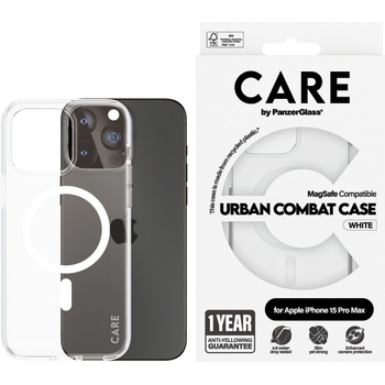 Panzer Калъф CARE - Flagship, iPhone 15 Pro Max, MagSafe White, прозрачен (5715685005558)